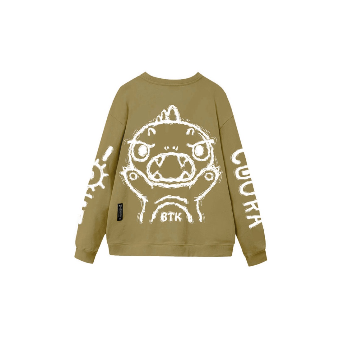 BTK Crewneck Sweatshirt Loose Fit Unisex Green XL - POIZON