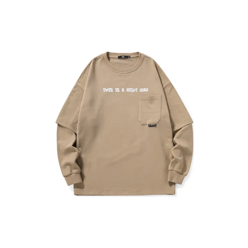 Bt Crew Neck Loose Fit Mock Two Piece Sweatshirt Unisex-6