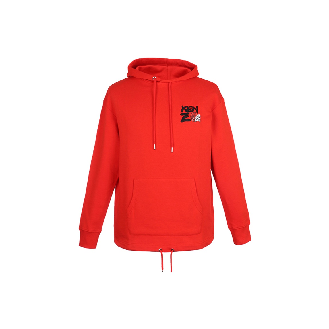 Store Kenzo Brick Red Patch Zip Up Hooded Sweatshirt