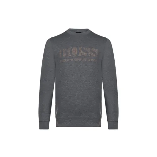 HUGO BOSS Male Hoodie FW21 Logo Sweatshirt Gray