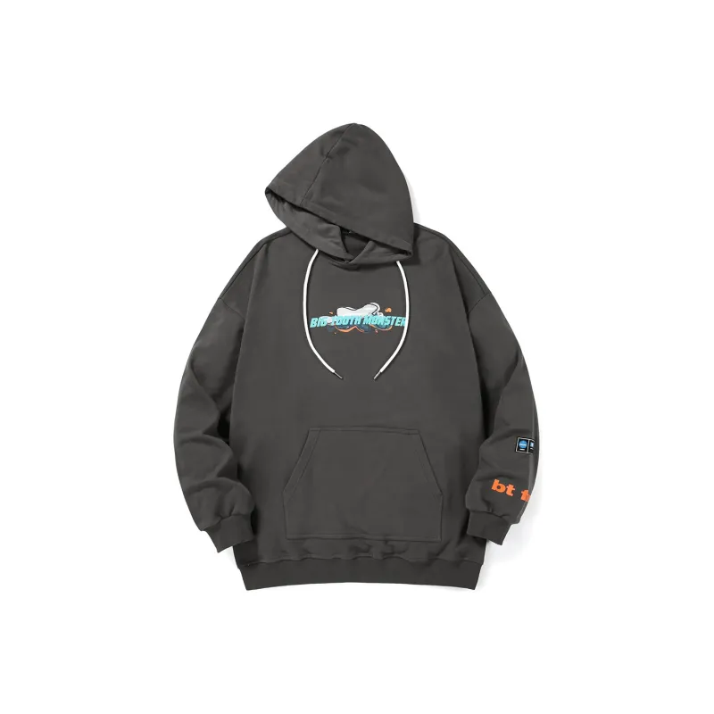 Bt Hooded Loose Fit Regular Sweatshirt Unisex Dark Gray-1