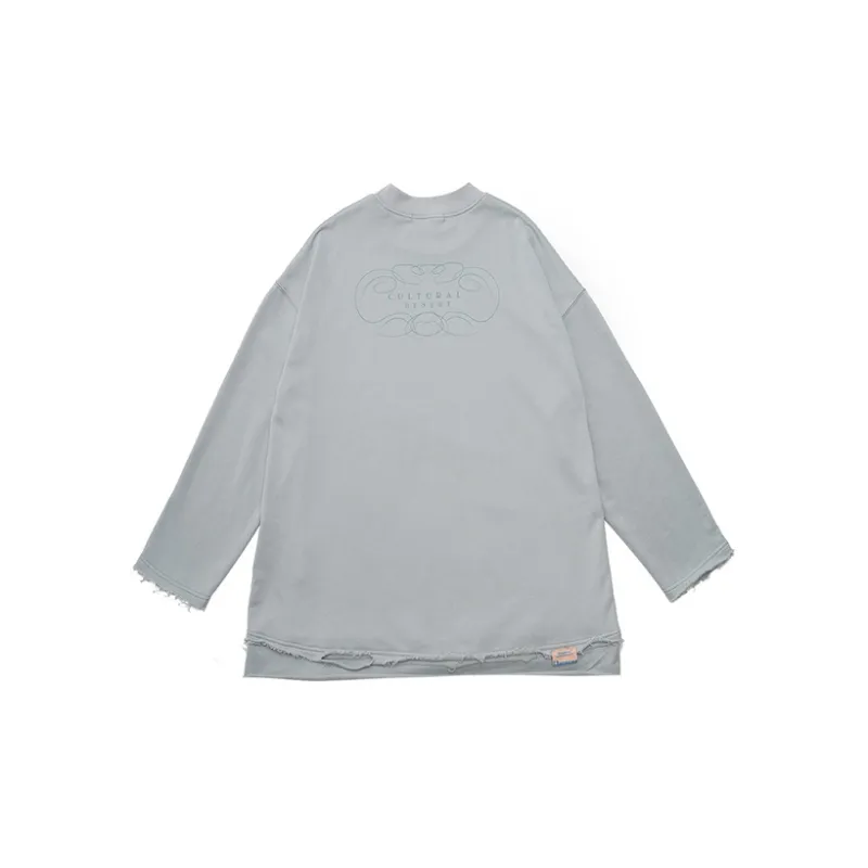 UNVESNO Crew Neck Loose Fit Sweatshirt Unisex Light Blue-1