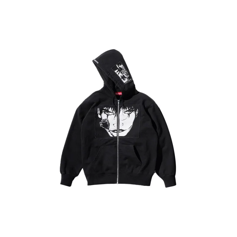 Supreme X The Crow Zip Up Hooded Sweatshirt-5