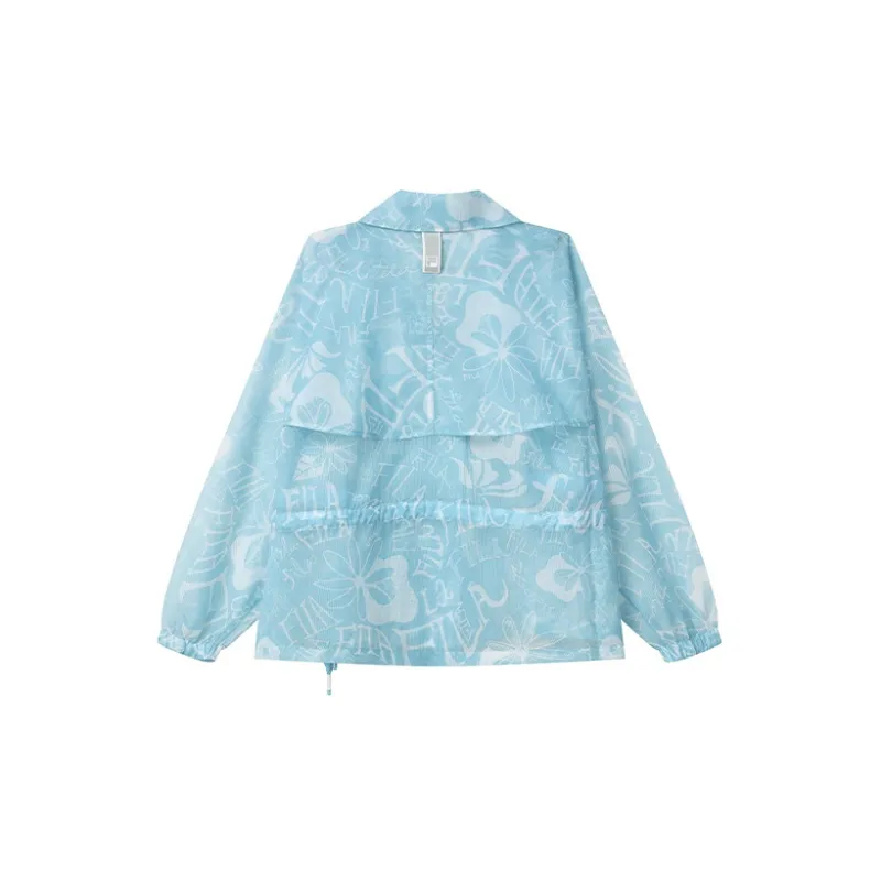 FILA Jackets Women's Green White Floral Pattern-1