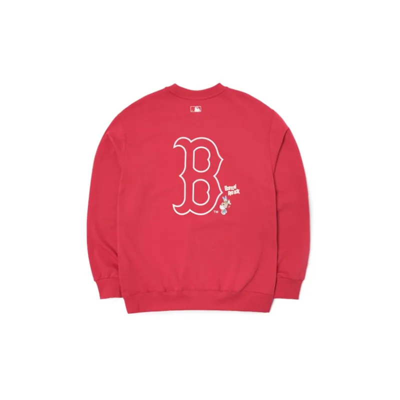 Disney X MLB X Disney Collaboration Sweatshirts Unisex Red-1