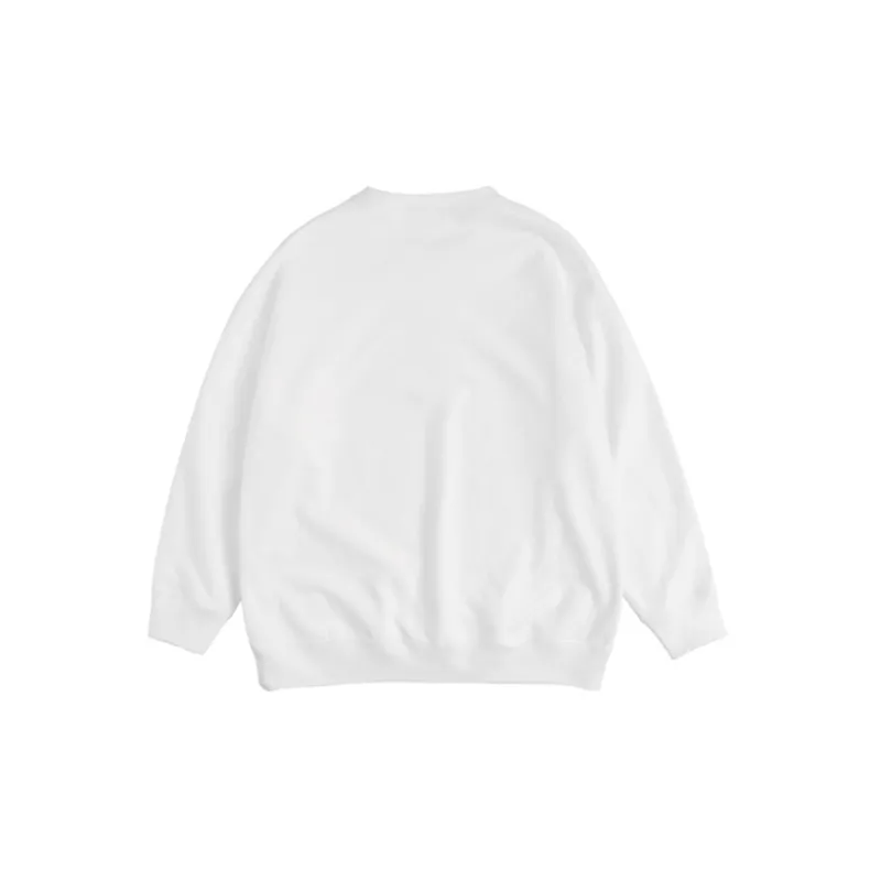 YOSHIYOYI Crew Neck Loose Fit Sweatshirt Winter Unisex White-1