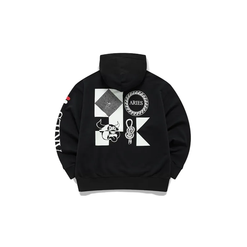 FILA FUSION x Aries Collaboration Collection Sweatshirt Unisex Pitch Black-1