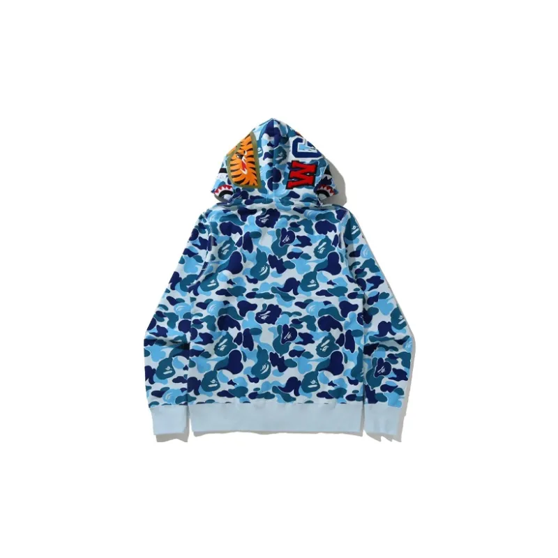 Bape Big Abc Camo Shark Wide Full Zip Double Hoodie-1