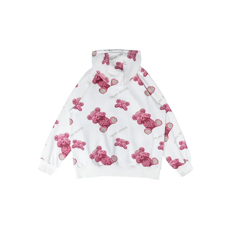 FRLMK Hooded Loose Fit Sweatshirt Unisex White-1