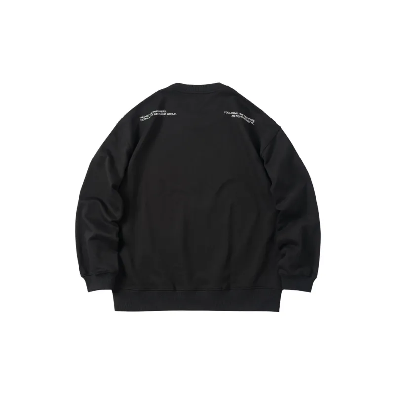 ENSHADOWER Crew Neck Loose Fit Sweatshirt Unisex Black-1