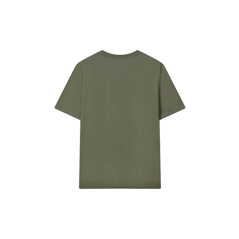 FILA Drop Shoulder Sleeve T Shirt Unisex Evergreen Rock Green-1