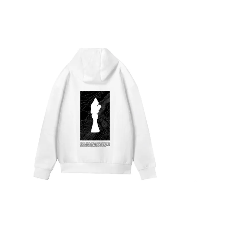 NORVINCY Artistic Style Print Hooded Loose Fit Sweatshirt Unisex-5