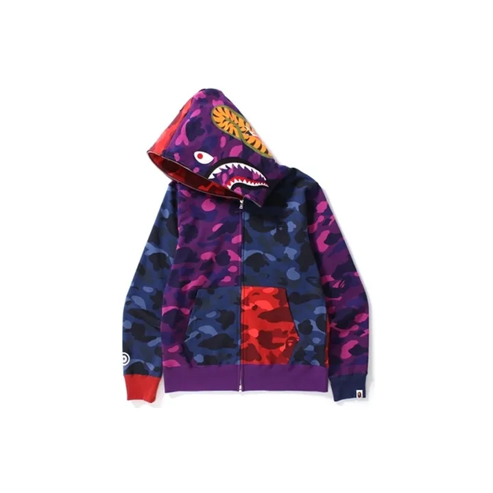 Bape Ultimate Crazy Color Camo Shark Hoodie-1