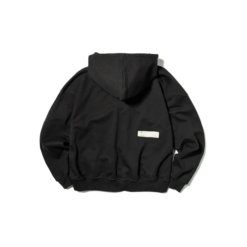 ROARINGWILD SS21 Hooded Loose Fit Regular Sweatshirt Unisex Black-1