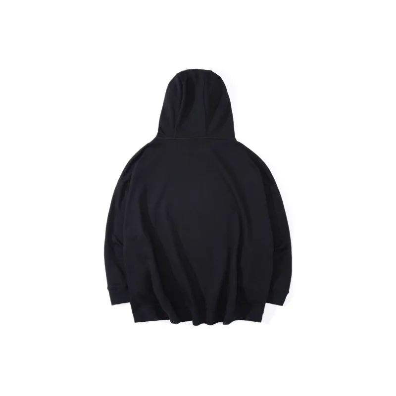 UNVESNO Hooded Loose Fit Regular Sweatshirt Unisex Black-1