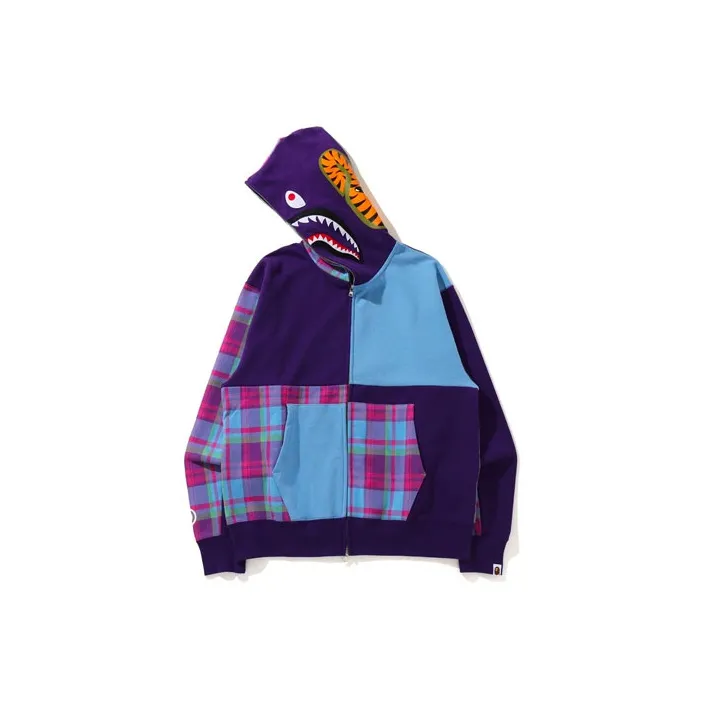 Bape Check Shark Relaxed Full Zip Hoodie-1