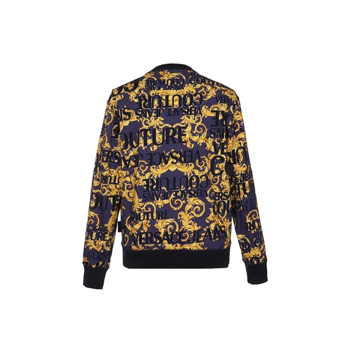 VERSACE JEANS COUTURE Crew Neck Sweatshirt Men's Blue Purple-1