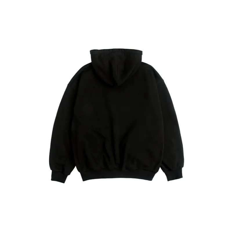 YOSHIYOYI WENYIZUQIU Hooded Loose Fit Regular Sweatshirt Unisex Black-1