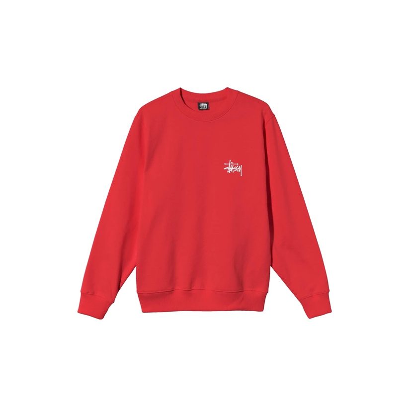 Stussy Basic Crew Red L - POIZON