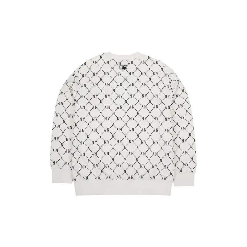MLB Old Flower Sweatshirts Unisex Cream-1