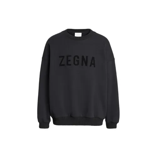 Ermenegildo Zegna x Fear of God Men’s Hoodie Round-neck Sweatshirt Black