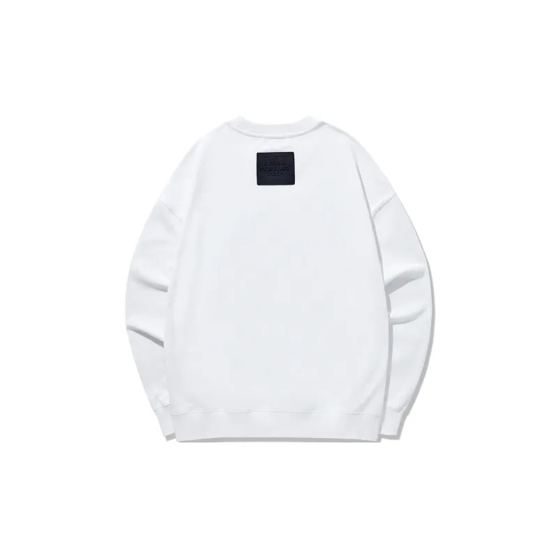 GUKUUL Chest Letter Embroidery Loose Fit Crew Neck Pullover Sweatshirt Unisex-1