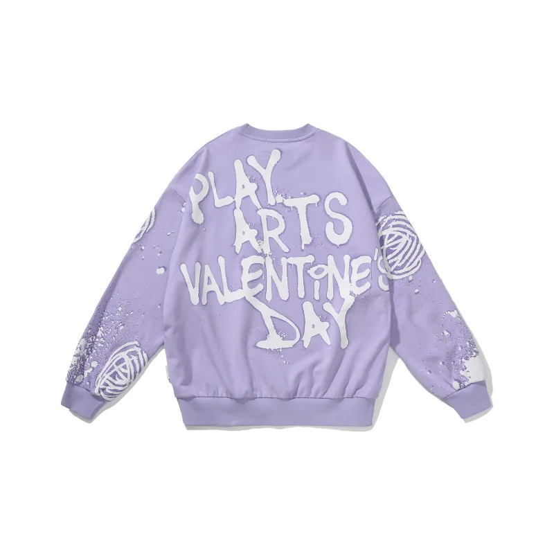 Thankque x Pazcat Crew Neck Loose Fit Sweatshirt Unisex-5