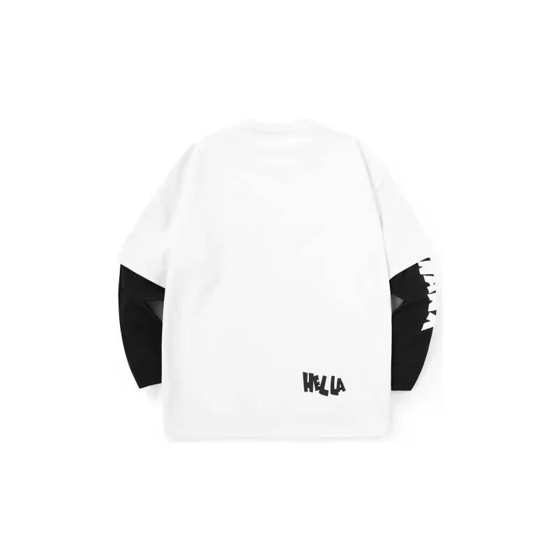 GENANX Crew Neck Loose Fit Mock Two Piece Sweatshirt Unisex-6