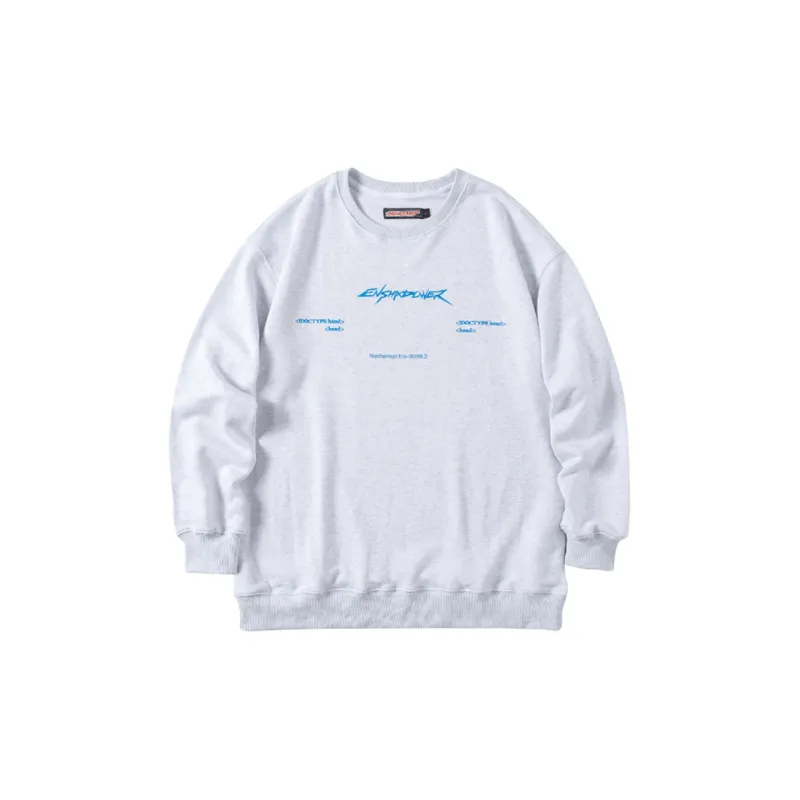 ENSHADOWER Crew Neck Loose Fit Regular Sweatshirt Unisex Gray-1