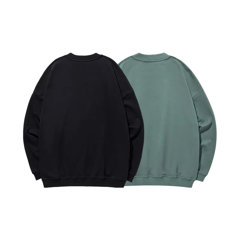 GUKUUL Reversible Letter Print Crew Neck Pullover Sweatshirt Unisex-10