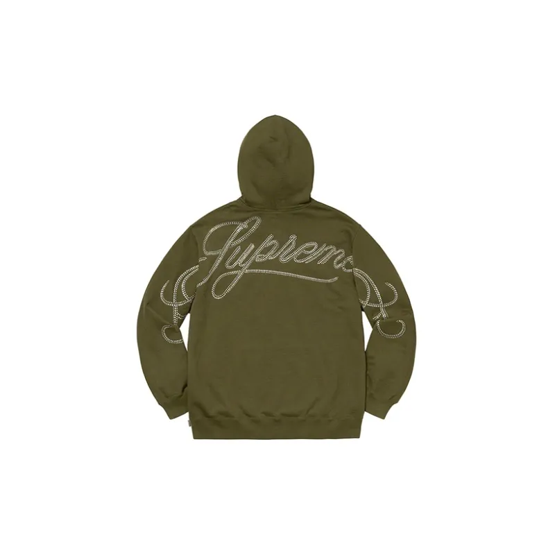 Supreme Rhinestone Script Hooded Sweatshirt-1