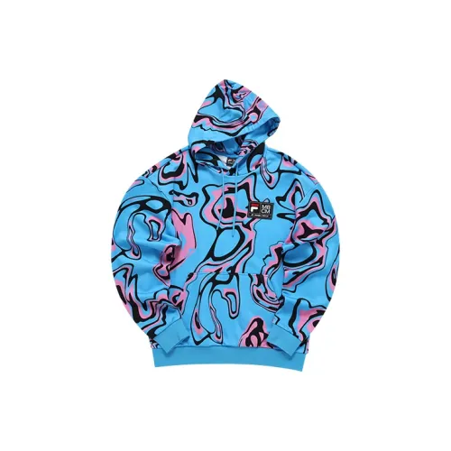 Marcelo Burlon X FILA FUSION Sweatshirts Unisex Blue Leopard