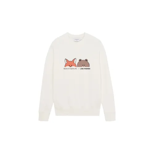 Line Friends X Maison Kitsune Sweatshirts Unisex White