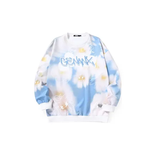 GENANX Sweatshirts Unisex White/Blue