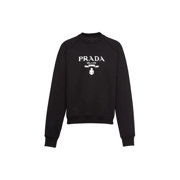 PRADA Printed Cotton Fleece Crewneck Sweatshirt-2