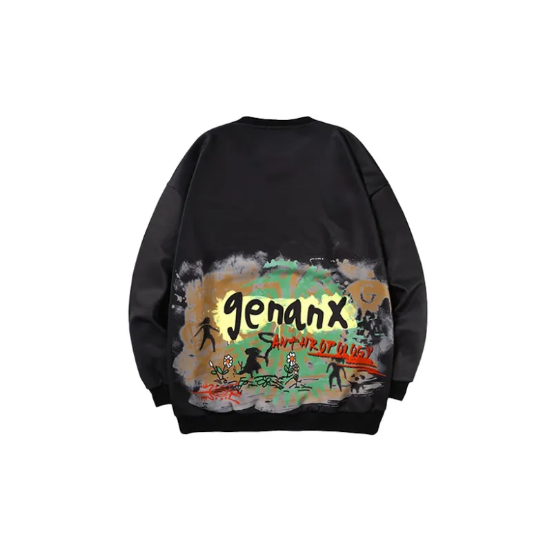 GENANX Crew Neck Loose Fit Regular Sweatshirt Unisex-1