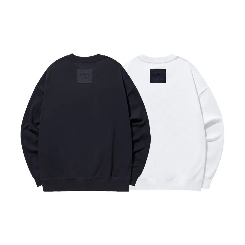 GUKUUL Chest Letter Embroidery Loose Fit Crew Neck Pullover Sweatshirt Unisex-6