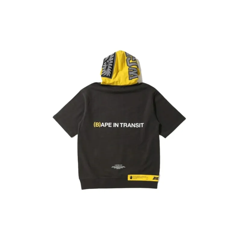 A BATHING APE A BATHING APE In Transit Shark Short Sleeve Pullover Hoodie-6