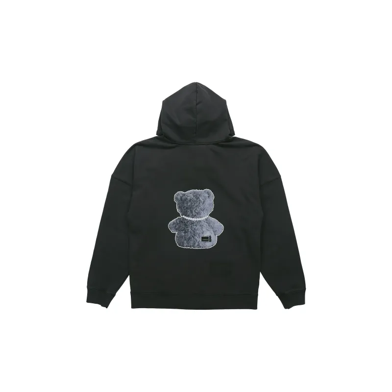 WE11DONE Pearl Necklace Teddy Hoodie-1