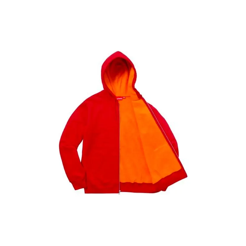 Supreme Contrast Zip Up Hooded Sweatshirt-1