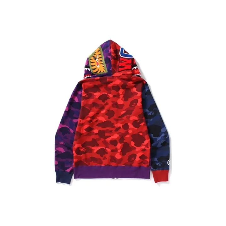 Bape Ultimate Crazy Color Camo Shark Hoodie-3