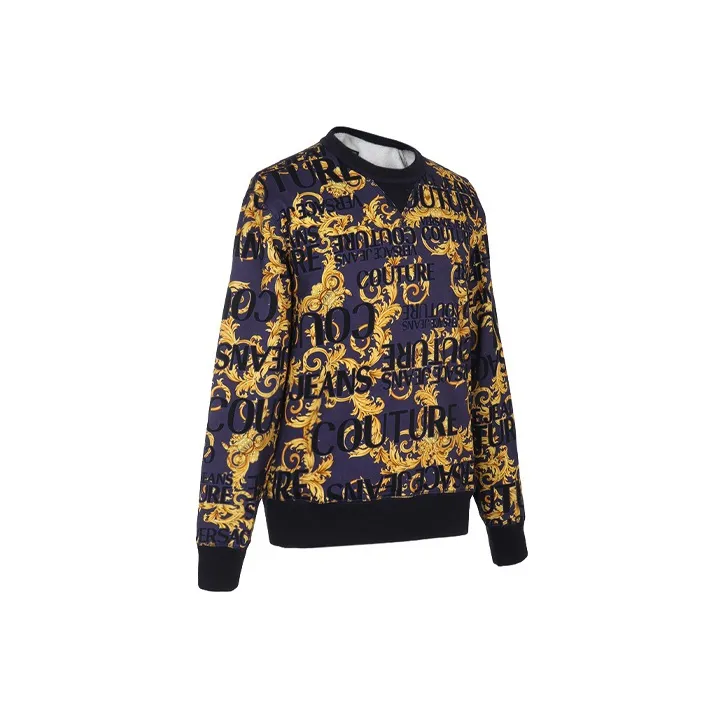 VERSACE JEANS COUTURE Crew Neck Sweatshirt Men's Blue Purple-2
