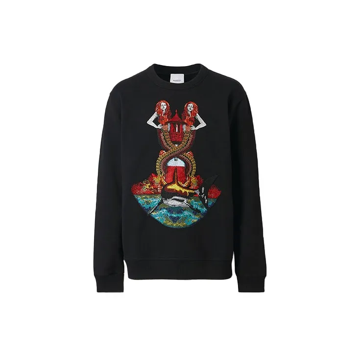 Burberry Cotton Sports Sweatshirt Men's Black-2