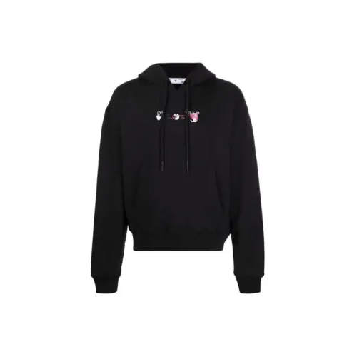 OFF-WHITE Acrylic Arrow Logo Print Hooded Sweatshirt 