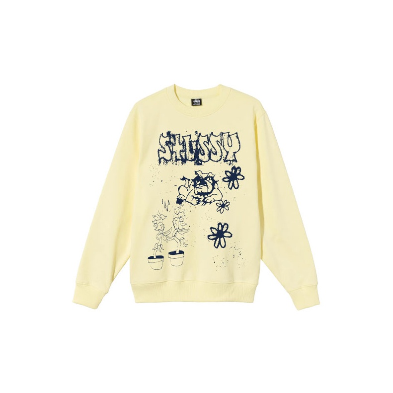 Stussy Sun Faded Oversized Crew - POIZON