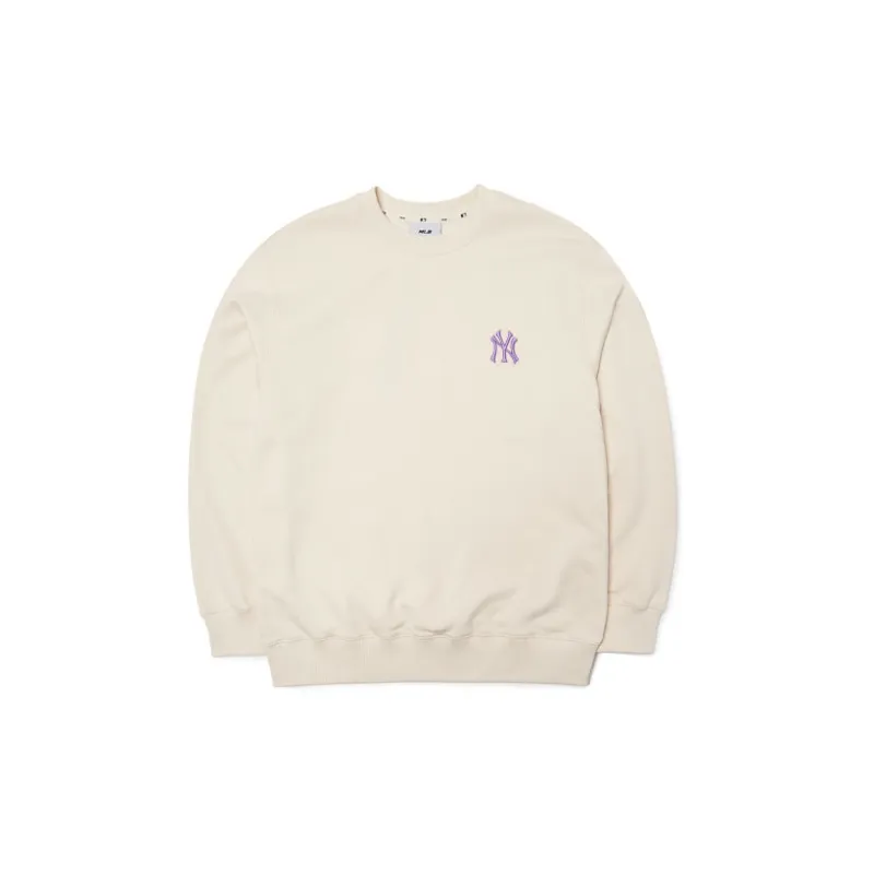 MLB Cashew Flower Sweatshirts Unisex Milk White-1