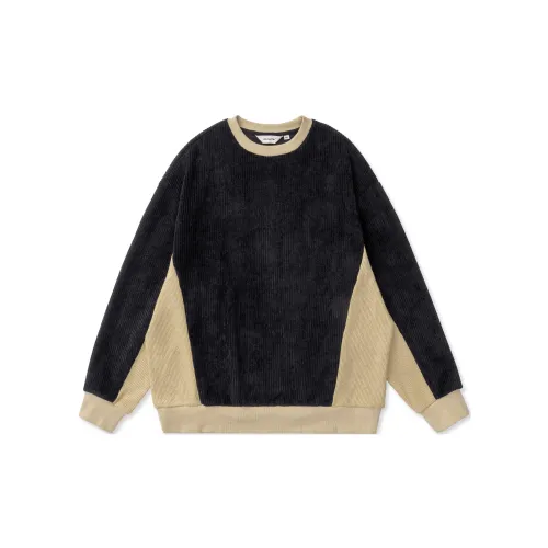 OPICLOTH Sweatshirts Unisex Black Apricot Multicolor