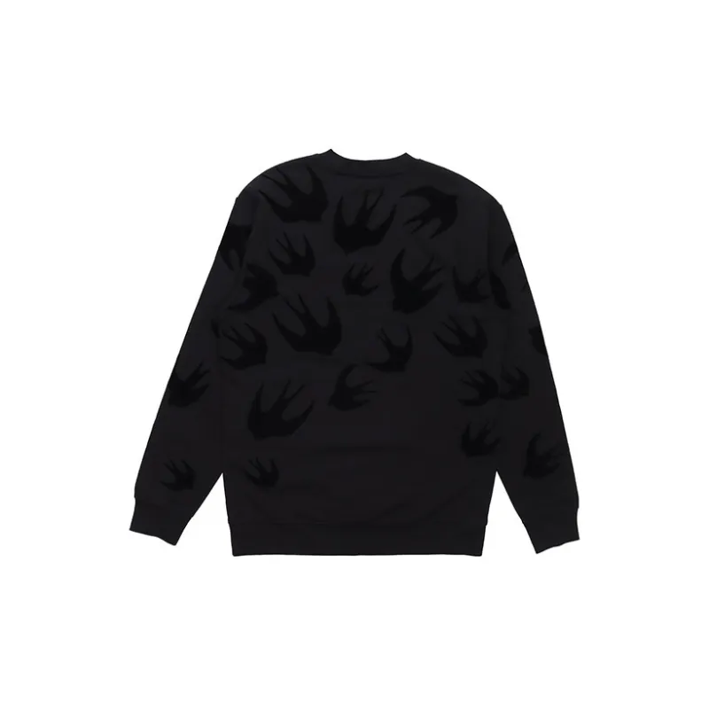 McQ Alexander McQueen LARGE SWALLOW FLOCKED CREW Sweatshirt-1