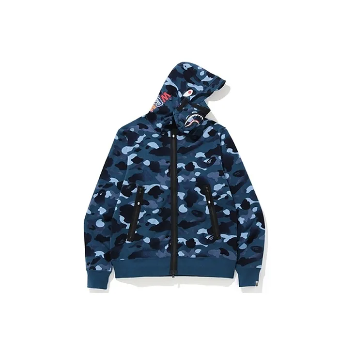 A BATHING APE Gradation Camo Shark Mask Wide Zip Hoodie-1