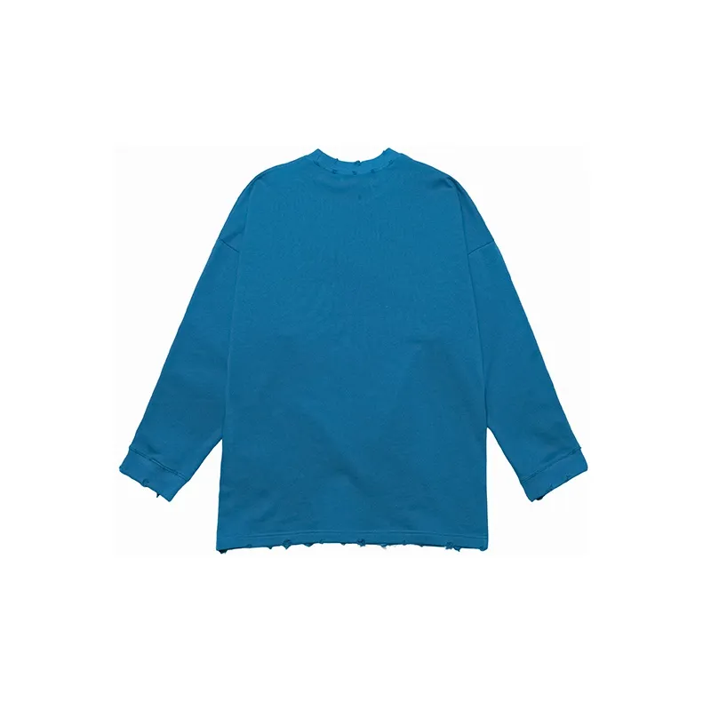 UNVESNO Crew Neck Loose Fit Regular Sweatshirt Unisex Blue-1
